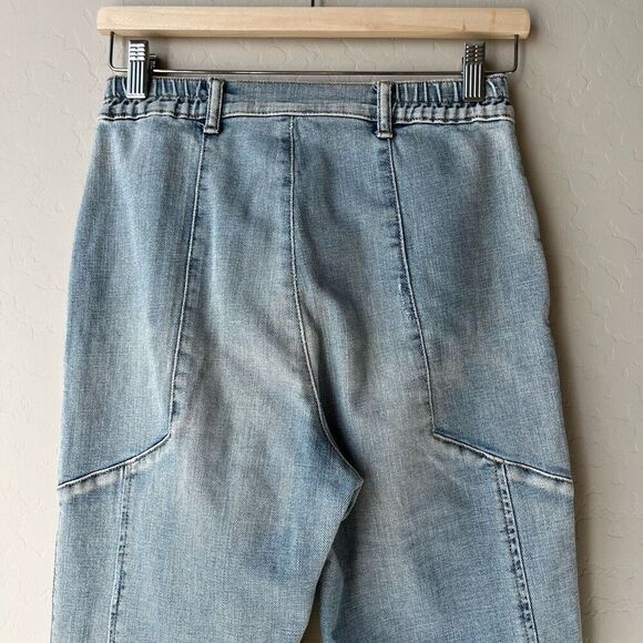 Retrofete Myla Acidwash High Rise Tapered Light Denim Jogger Jeans Size 24 - Picture 10 of 12